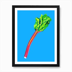 Rhubarb Stick Light Blue Art Print
