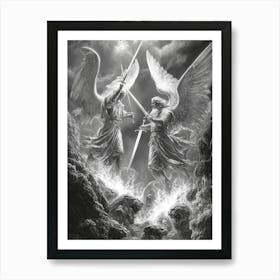 Angels Fighting Art Print