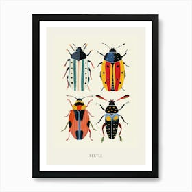 Colourful Insect Illustration Beetle 4 Poster Art Print