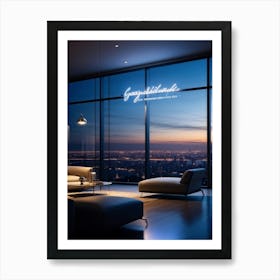 A Beautifully Calligraphed Sign Expressing Gratitude Hovering Gracefully Under Soft Led Lights Pla (7) Art Print