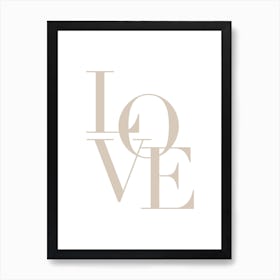 Typography "Love" in Beige Art Print