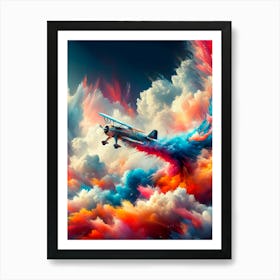 Airplane In The Clouds Art Print