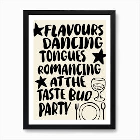Taste Bud Party Kitchen Dining Room Art Print