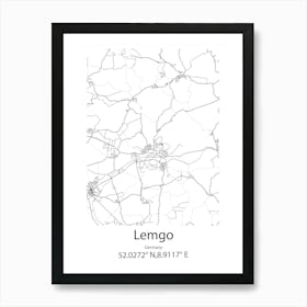 Lemgo,Germany Minimalist Map Art Print