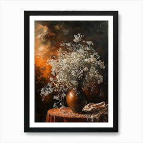 Baroque Floral Still Life Gypsophila 4 Art Print