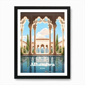 Alhambra Spain Architecture Travel Art Illustration Art Print