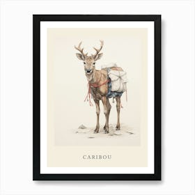 Beatrix Potter Inspired  Animal Watercolour Caribou 1 Art Print