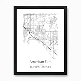 American Fork,United States Minimalist Map Art Print