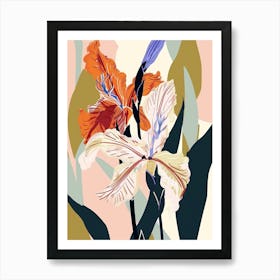 Colourful Flower Illustration Gladiolus 1 Art Print