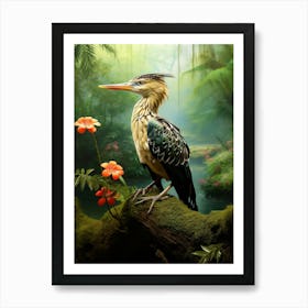 Sunbittern Oasis: Jungle Bird Art Art Print