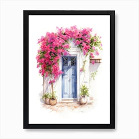 Limassol, Cyprus   Mediterranean Doors Watercolour Painting 1 Poster