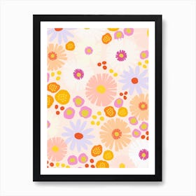 Mod Daisies In Blush Art Print