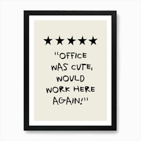 Office Was Cute Rating Tan Art Print