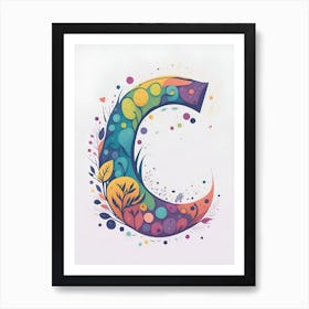 Colorful Letter C Illustration 27 Art Print