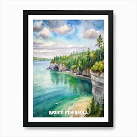 Bruce Peninsula National Park Watercolor Painting Art Print