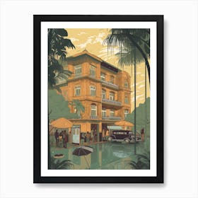 Rangoon Myanmar Travel Illustration 3 Art Print