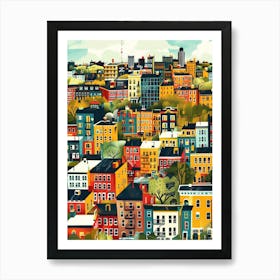 The Bronx New York Colourful Silkscreen Illustration 4 Art Print