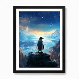 Penguin In The Snow Art Print