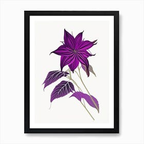 Dahlia Imperialis Floral Minimal Line Drawing 2 Flower Art Print