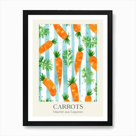 Marche Aux Legumes Carrots Summer Illustration 3 Art Print