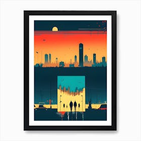 Sunset Cityscape Art Print