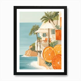 Oranges On The Beach Art Print