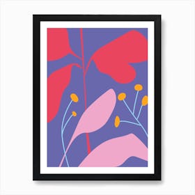 Colorful Flowers And Leaves Art Print