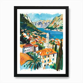 Travel Poster Happy Places Kotor 3 Art Print