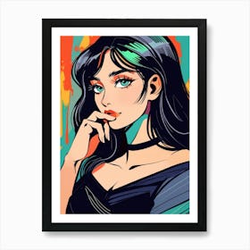 Cartoon Girl Art Print