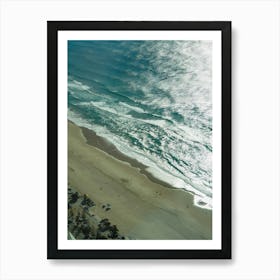 Gold Coast Aerial Drone Image Of Beach And Sun Reflecting. Overlooking The Beach And City, Popular Queensland Hotels Art Print