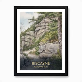 Biscayne National Park Watercolour Vintage Travel Poster 2 Art Print