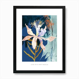 Colourful Flower Illustration Poster Love In A Mist Nigella 4 Art Print