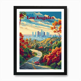 Los Angeles California Retro Travel Art Art Print