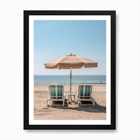 Set Of Beach Lounge Chairs Beach Summer Photography Art Print