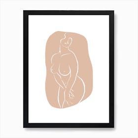 Beige Woman Line B Art Print