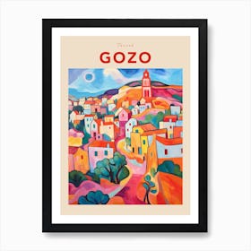 Gozo Malta 2 Fauvist Travel Poster Art Print