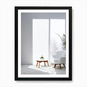 White Chair In A Room Art Print