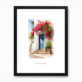 Limassol, Cyprus   Mediterranean Doors Watercolour Painting 2 Poster Art Print