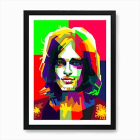 David Gilmour Pink Floyd Classic Rock Art WPAP Art Print