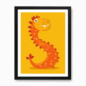 Dinosaur Letter S Art Print