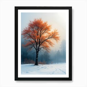 Tree In The Snow 3 Art Print