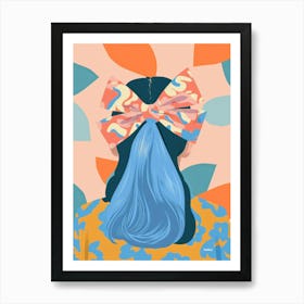 Blue Haired Girl Art Print