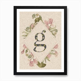 Floral Monogram G Art Print