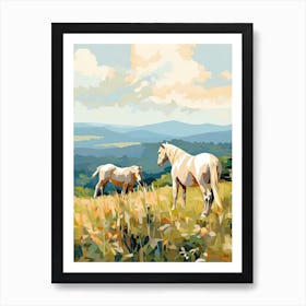 Horses Painting In Blue Ridge Mountains Virginia, Usa 3 Art Print
