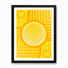 Geometric Abstract Glyph in Happy Yellow and Orange n.0064 Art Print