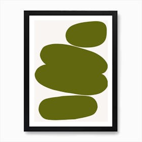 Abstract Bauhaus Shapes Olive Poster