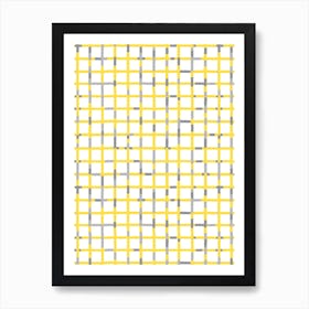 Grid Lines Illuminating Yellow Ultimate Gray Art Print