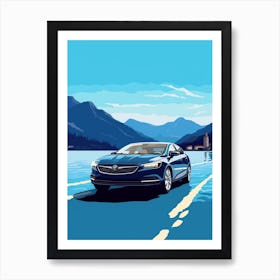 A Buick Regal Car In The Lake Como Italy Illustration 1 Art Print