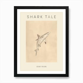 Mako Shark Vintage Illustration 3 Poster Art Print