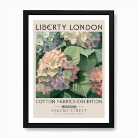 Liberty London Print William Morris Textiles Pink Blue Hydrangea Flower Art Print